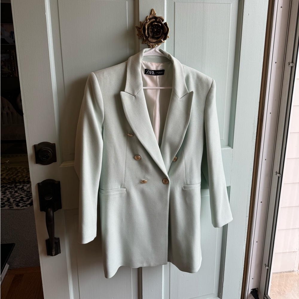 Zara mint blazer jacket